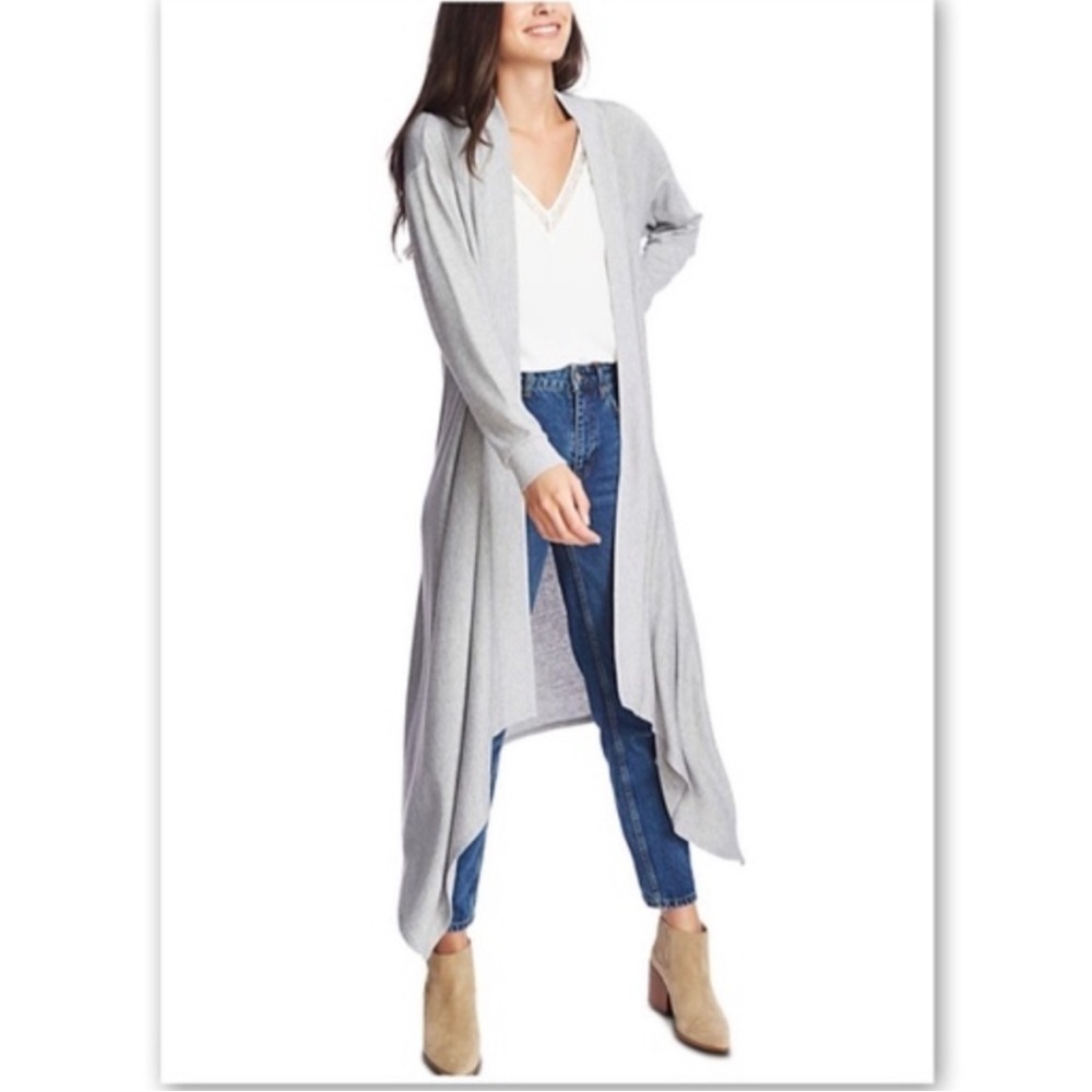 1 State Gray Women's Open Front Cardigan Sweater